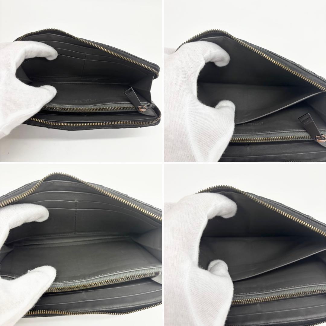 ✨超美品✨ボッテガヴェネタ マキシイントレチャート ラウンドファスナー ブラック