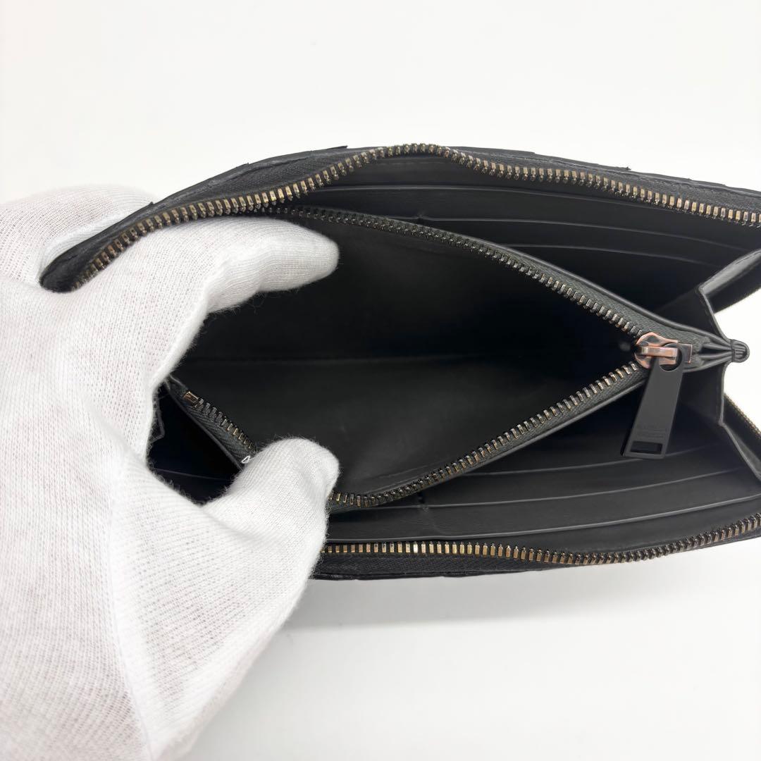 ✨超美品✨ボッテガヴェネタ マキシイントレチャート ラウンドファスナー ブラック