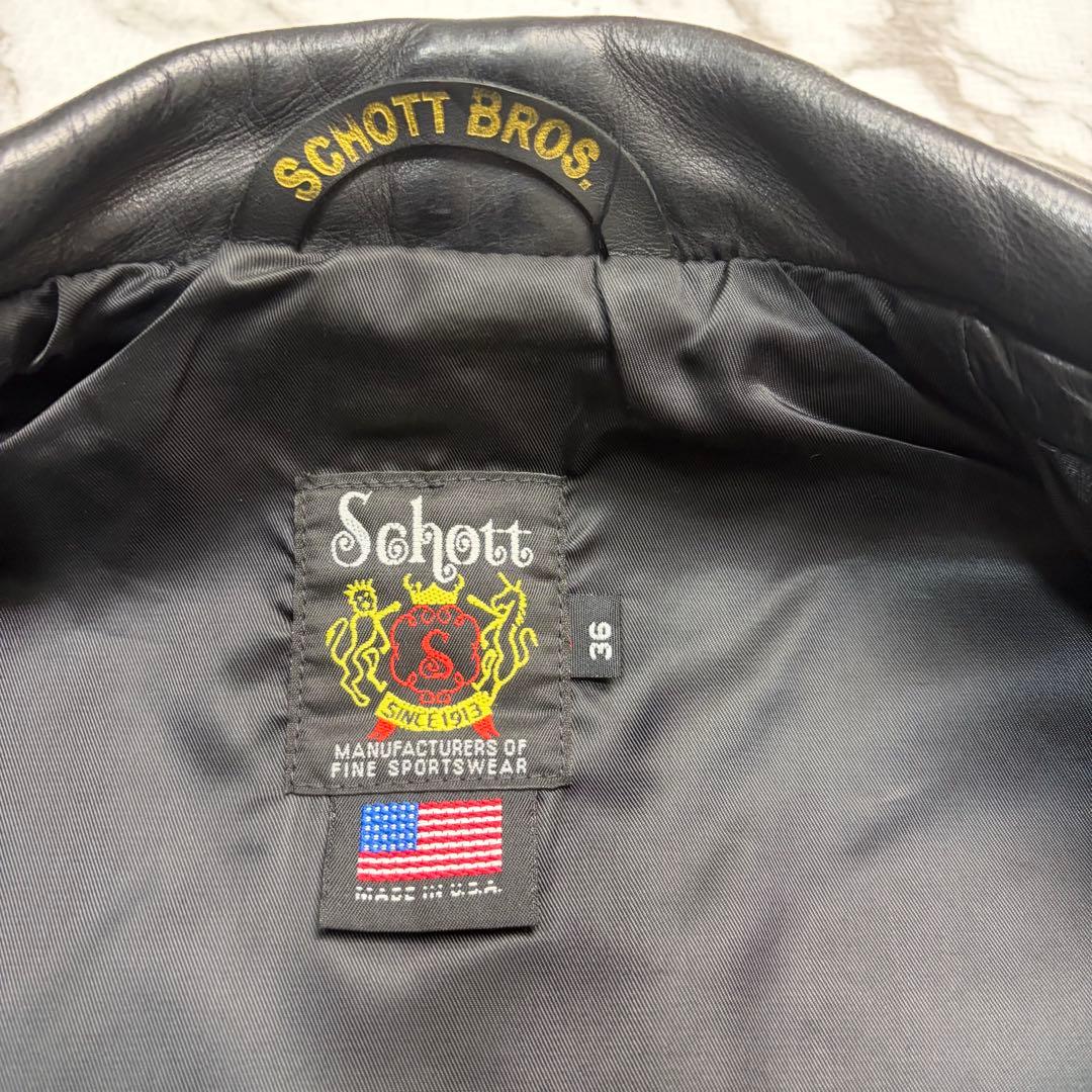 希少✨schott ワンスター レザージャケット ベスト36size 黒