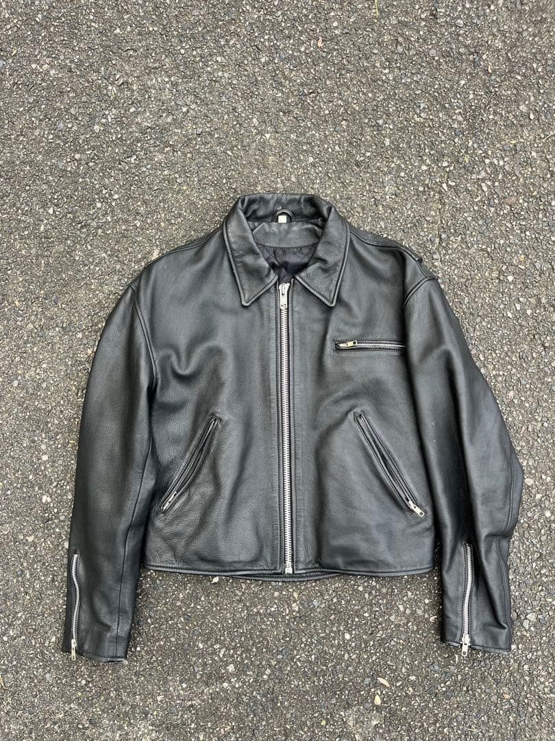 80s シングルライダースジャケット 牛皮
