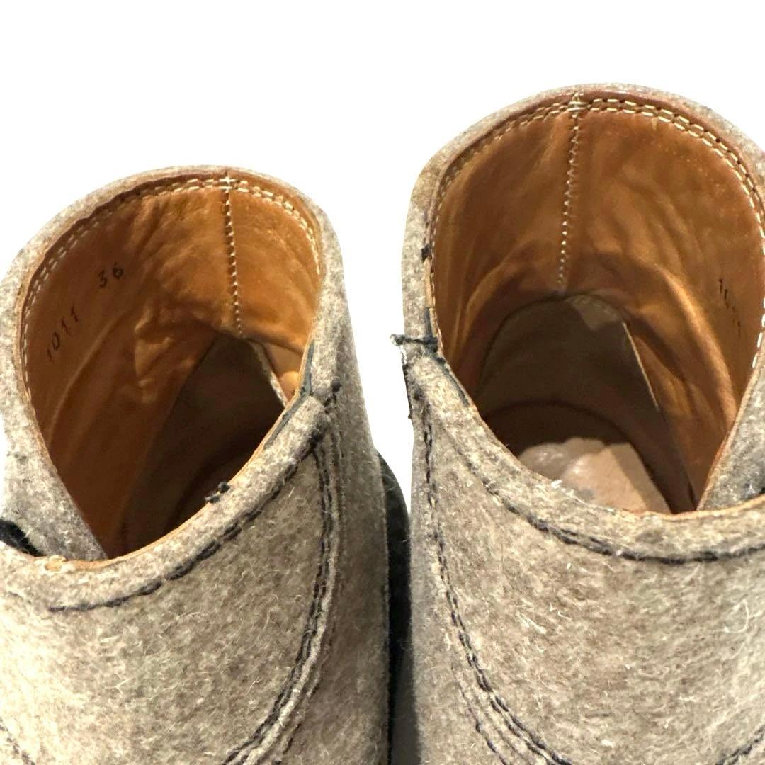 Trippen トリッペン レザーショートブーツ 23cm ベルクロ 切り替え式