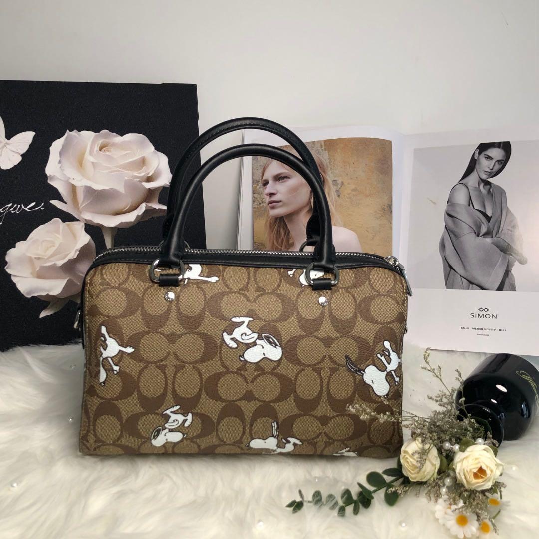 COACH スヌーピー柄 ボストンバッグ