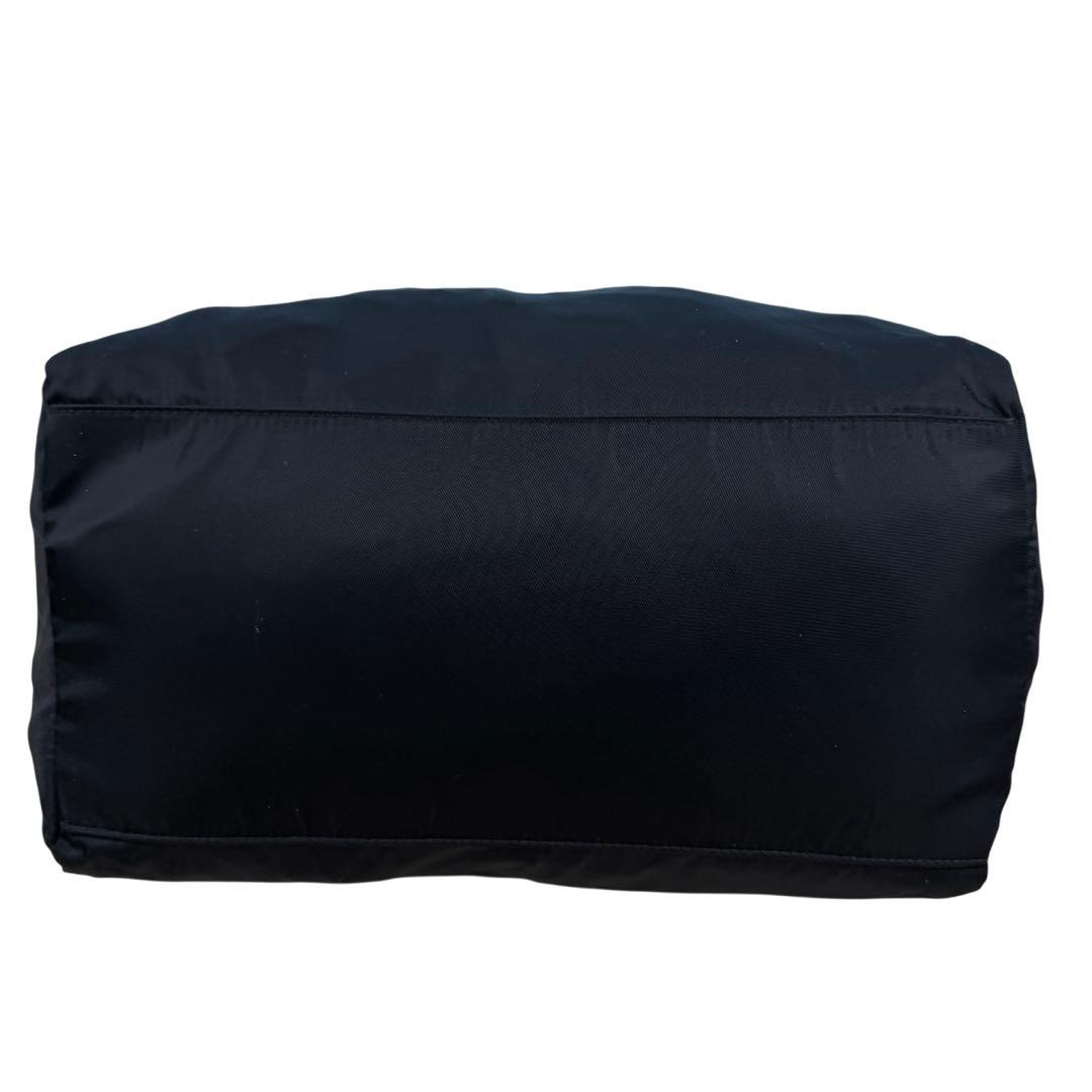 【美品】PRADA プラダ ミニボストン ナイロン サフィアーノ 三角ロゴ 黒