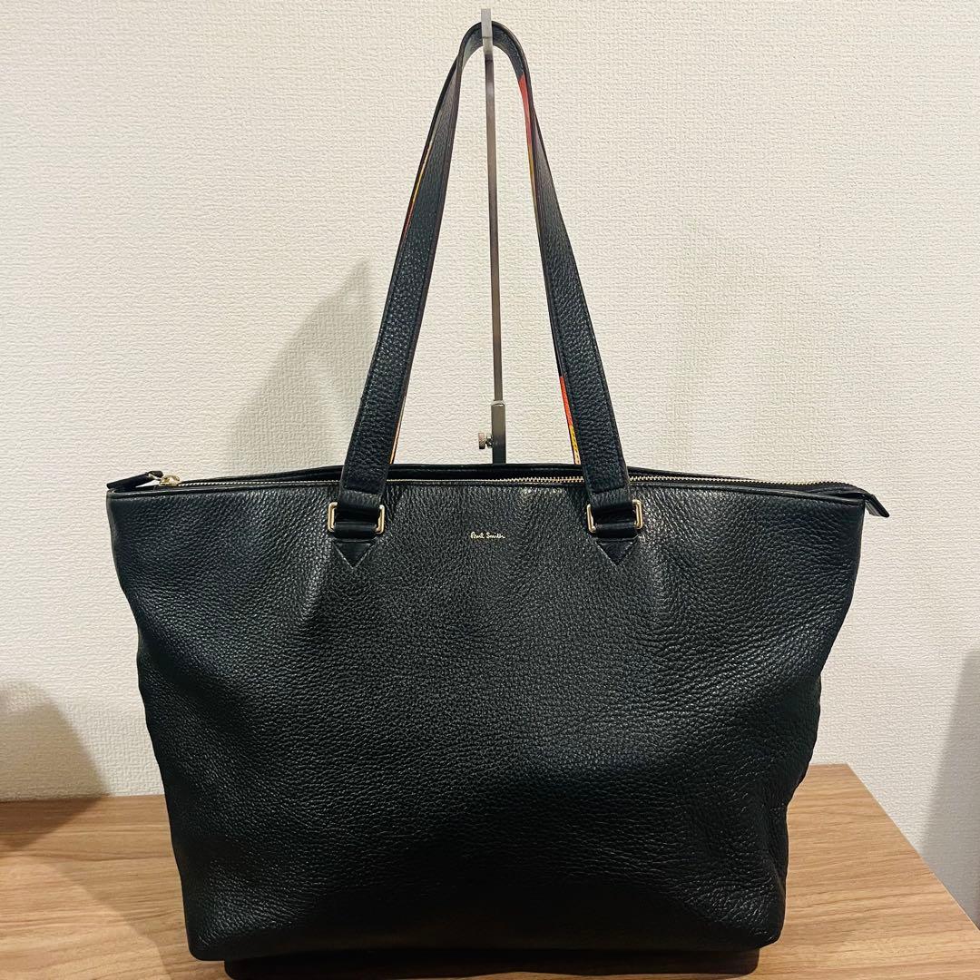 【美品】ポールスミス レザートートバッグ シボ革