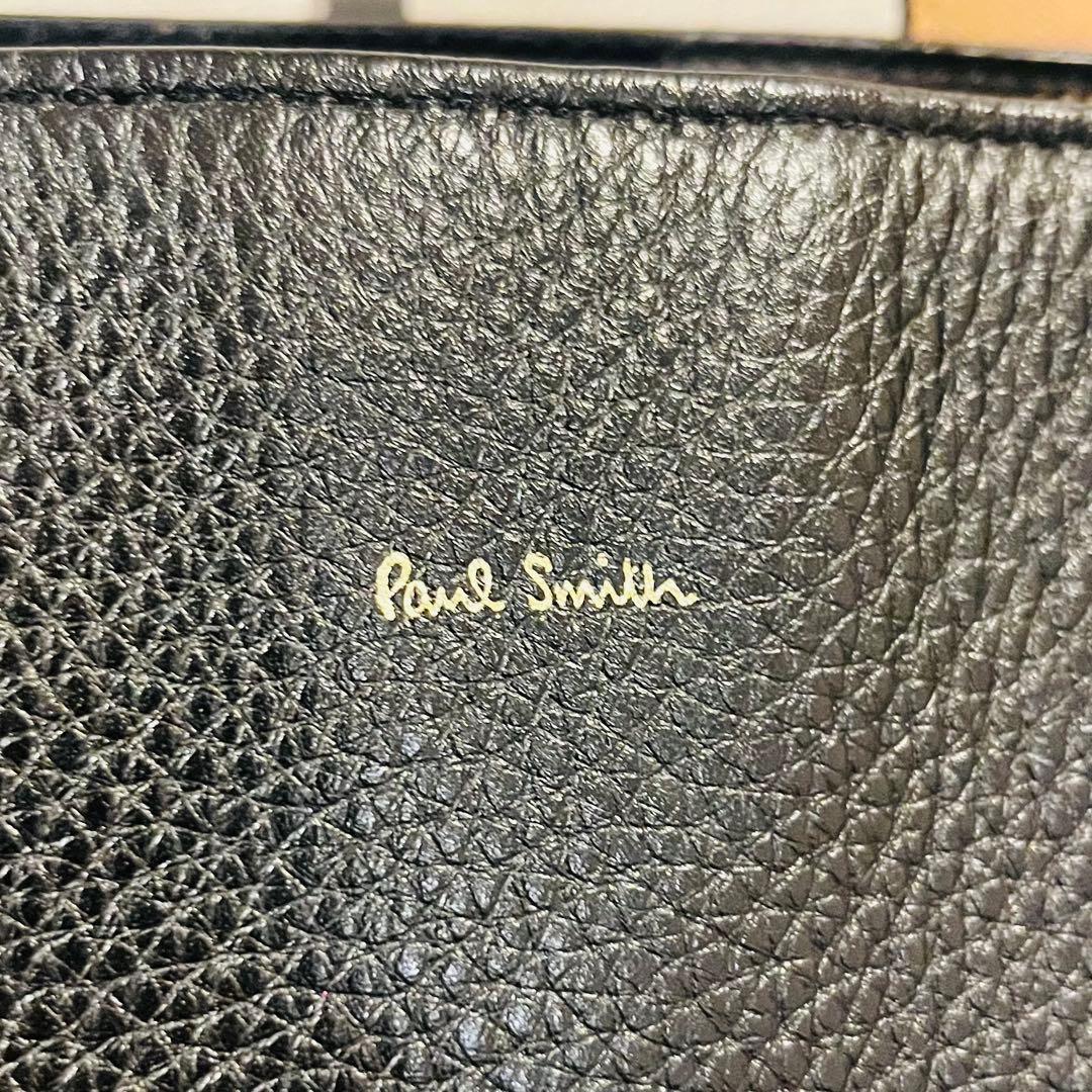 【美品】ポールスミス レザートートバッグ シボ革
