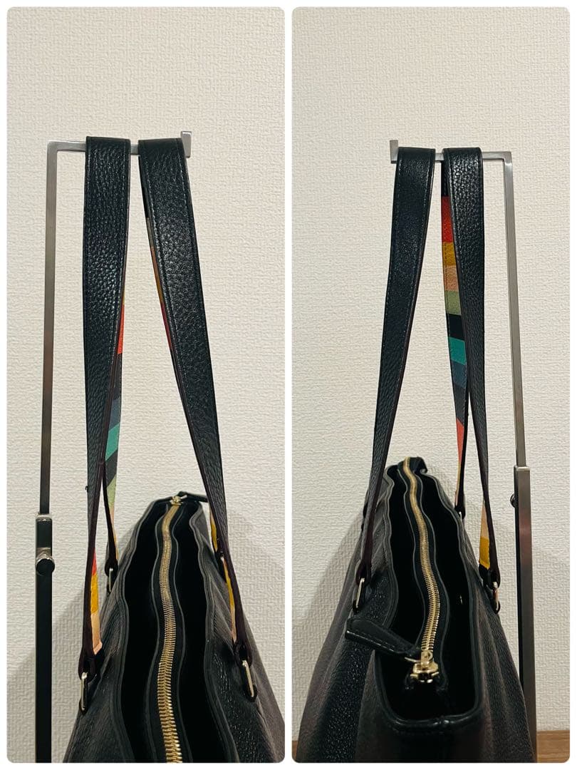 【美品】ポールスミス レザートートバッグ シボ革