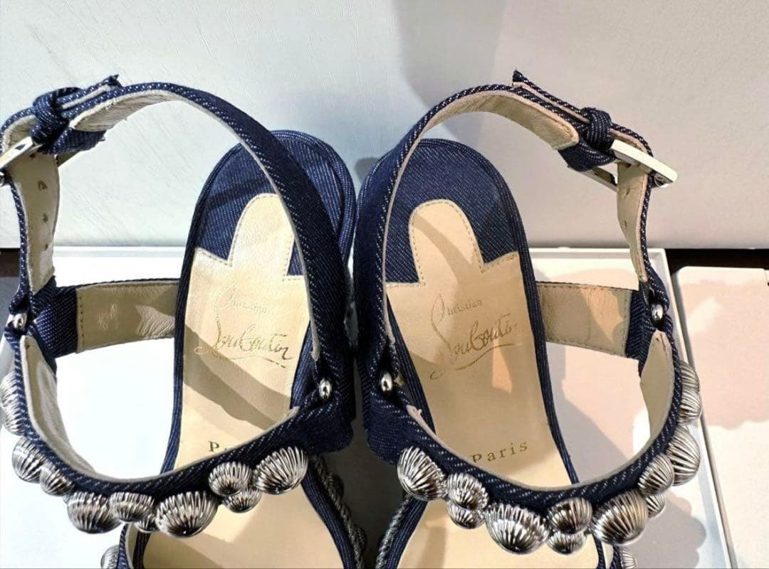 Christian Louboutin カタコニコサンダル　デニム