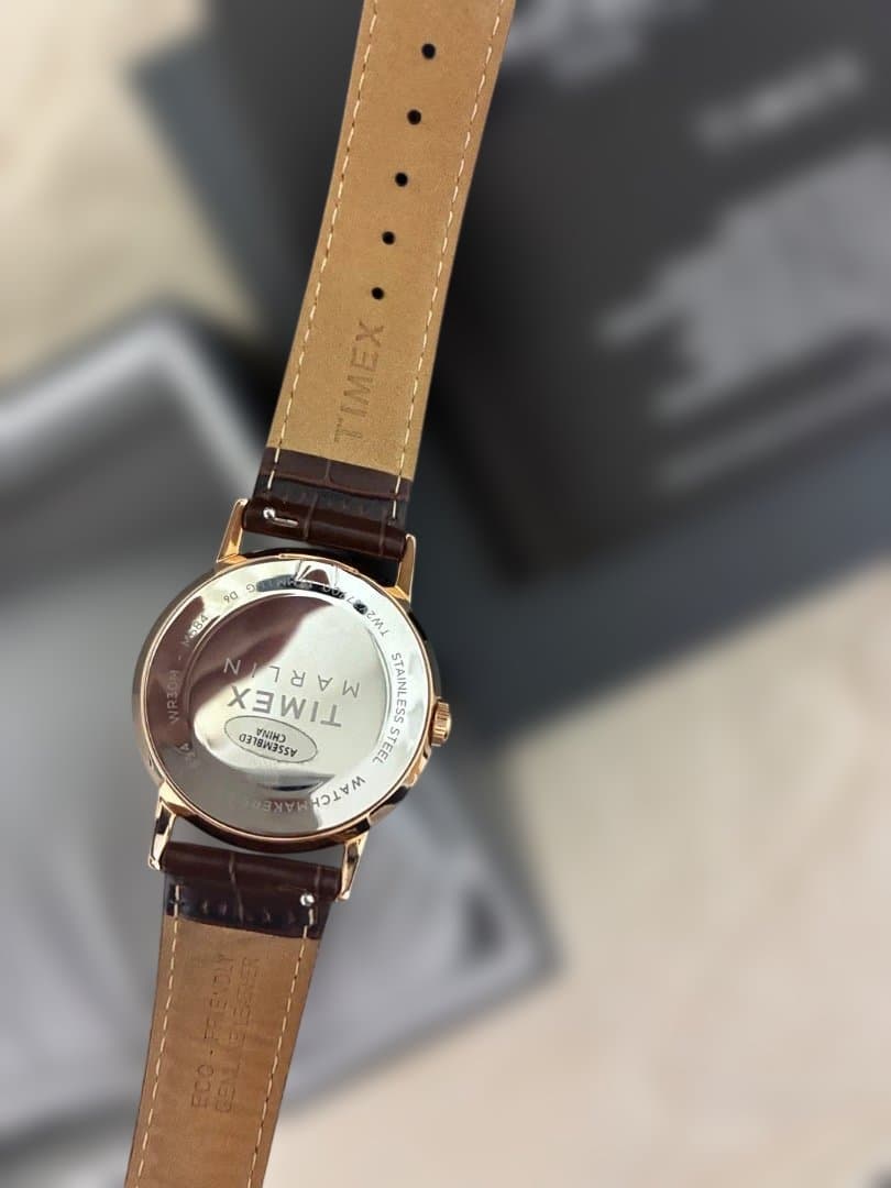 TIMEX マリーン クォーツ時計 ゴールド/ブラウン