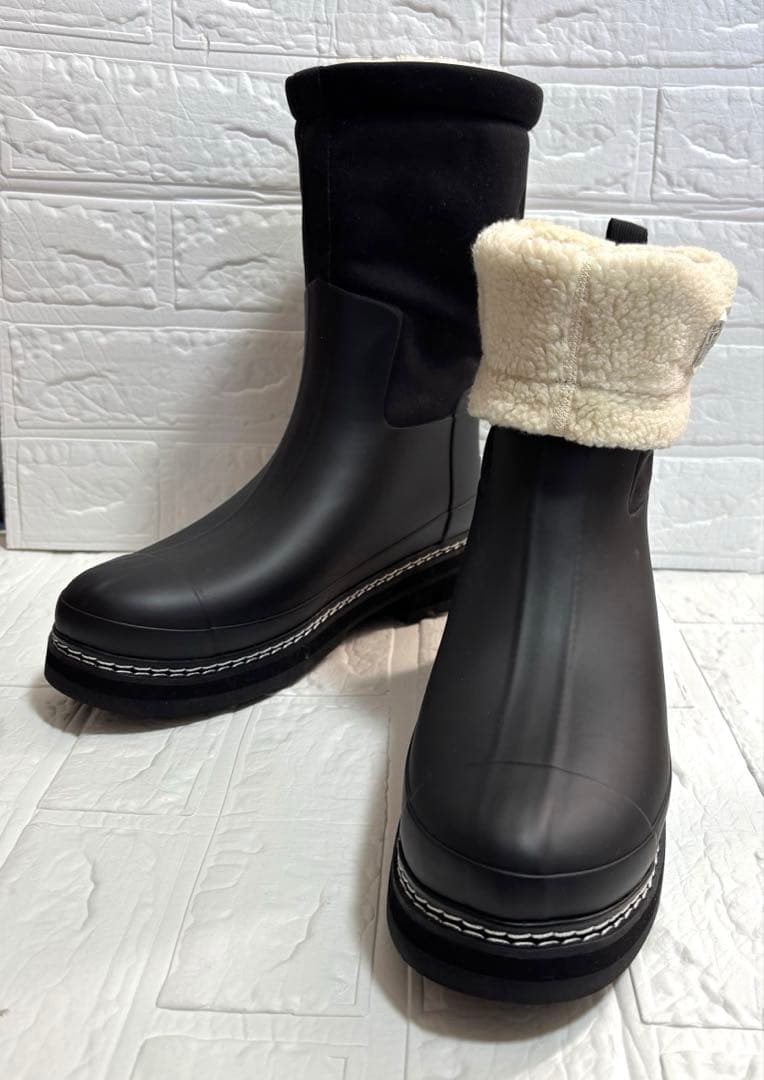 最終値下げ　未使用、HUNTER ハンター　ブーツ　ボア　UK6美品