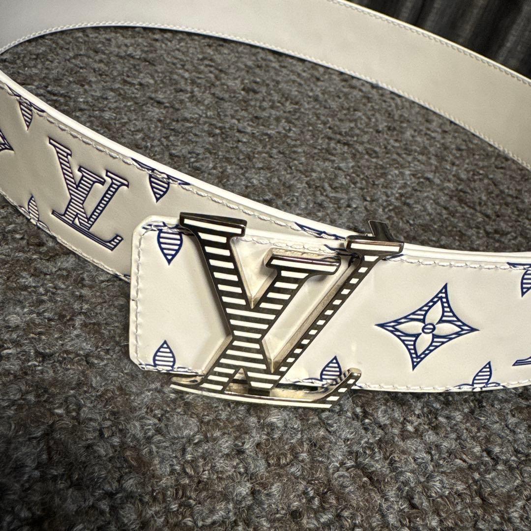 【希少配色】ベルト・LV シャドウ リバーシブル 90cm ブルー　正規品