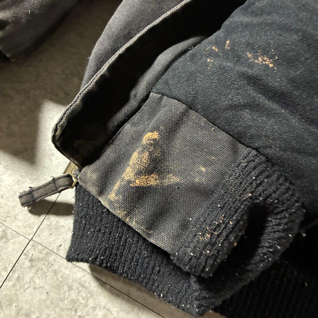 90s Walls中綿ダックアクティブジャケット黒フェードブラック短丈ストリート