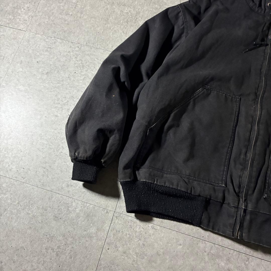 90s Walls中綿ダックアクティブジャケット黒フェードブラック短丈ストリート