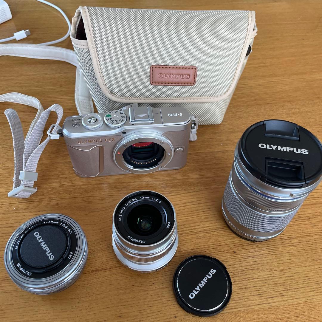 Olympus PEN E-PL10 レンズ３本＋ケース付き