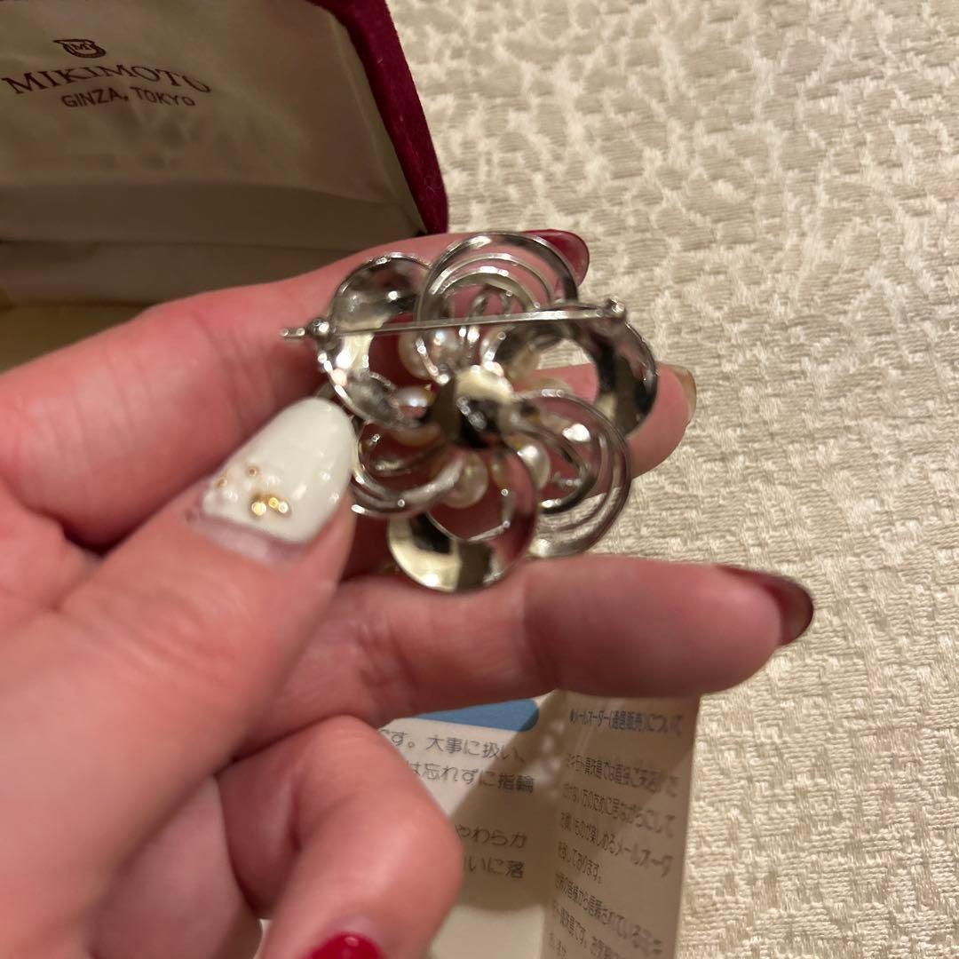 Mikimoto シルバーパールブローチ