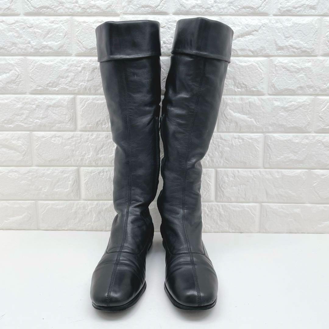 CHANEL シャネル ココマーク ブラックレザー ロングブーツ 39サイズ