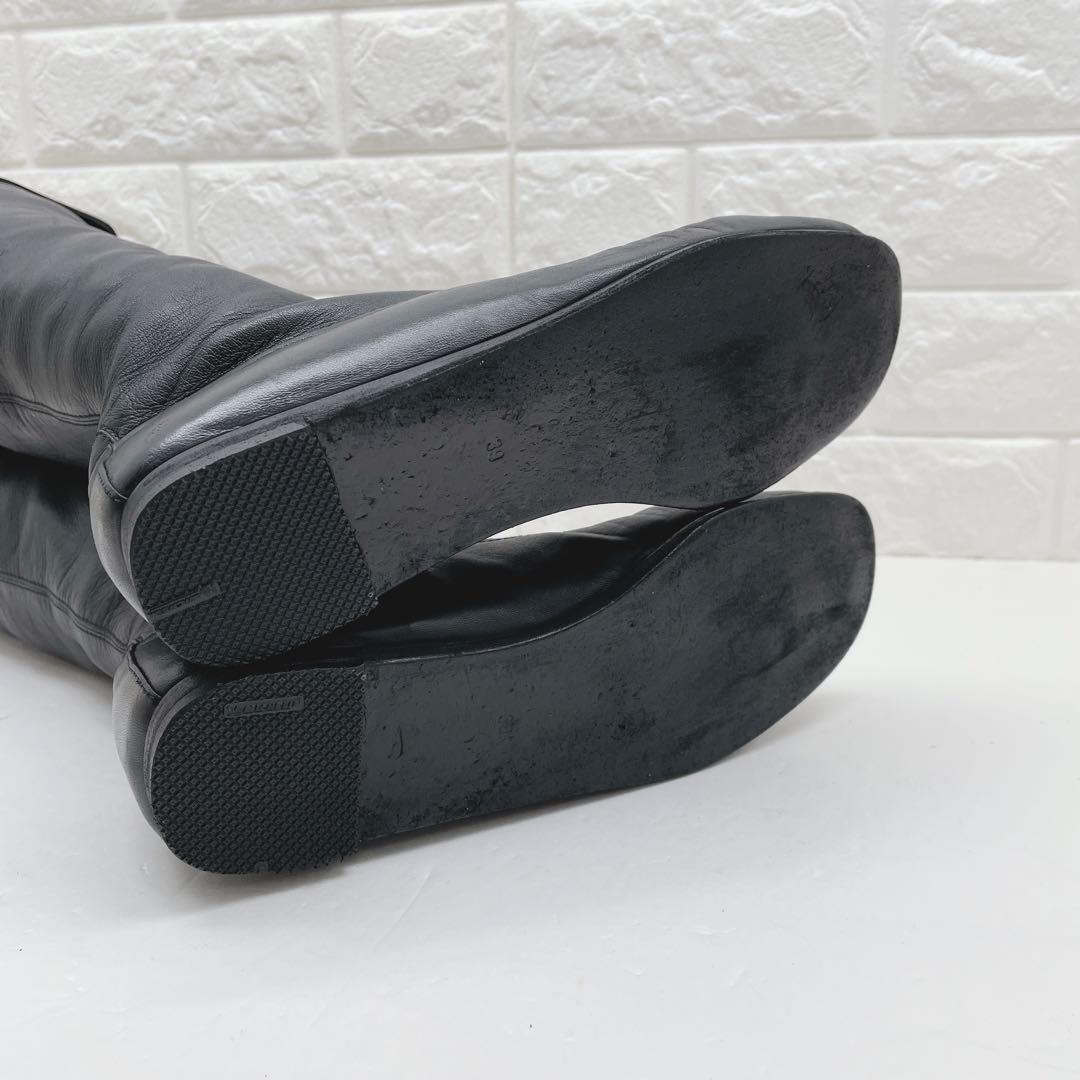 CHANEL シャネル ココマーク ブラックレザー ロングブーツ 39サイズ