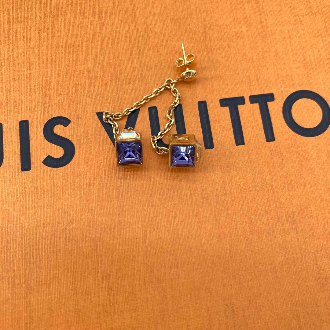 鑑定済 ルイヴィトン ピアス ブックルドレイユ パンダン ギャンブル 片耳のみ