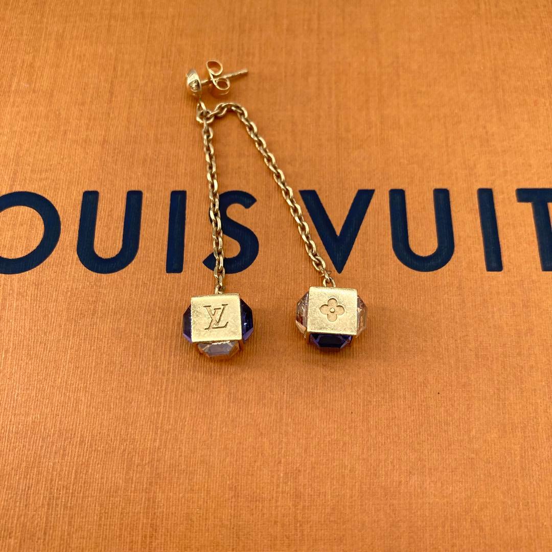 鑑定済 ルイヴィトン ピアス ブックルドレイユ パンダン ギャンブル 片耳のみ