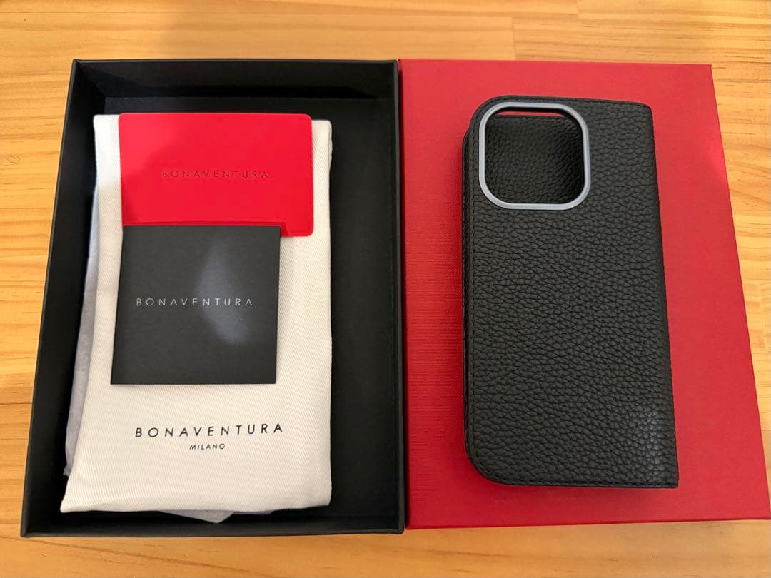 BONAVENTURA 手帳型 iPhoneケース ブラック