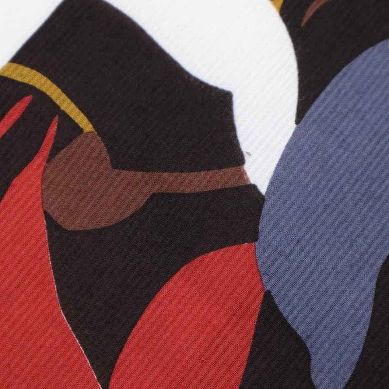 《Miyu★長尺■上質『浴衣』鮮やか花模様モダンアート◆濃黒茶UC9-2》