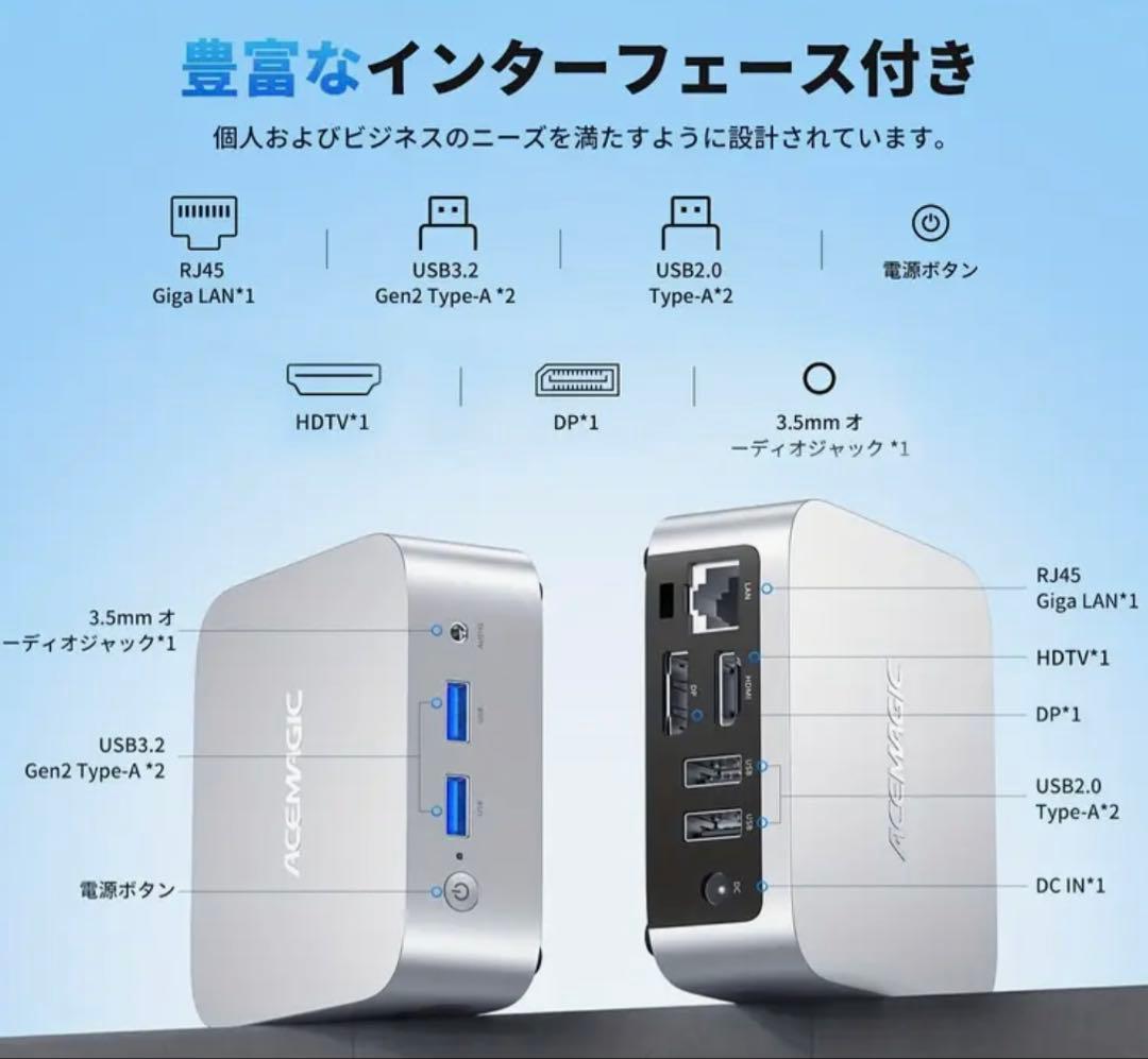 【新品】ACEMAGIC Vista Mini V1 ミニPC ブラック