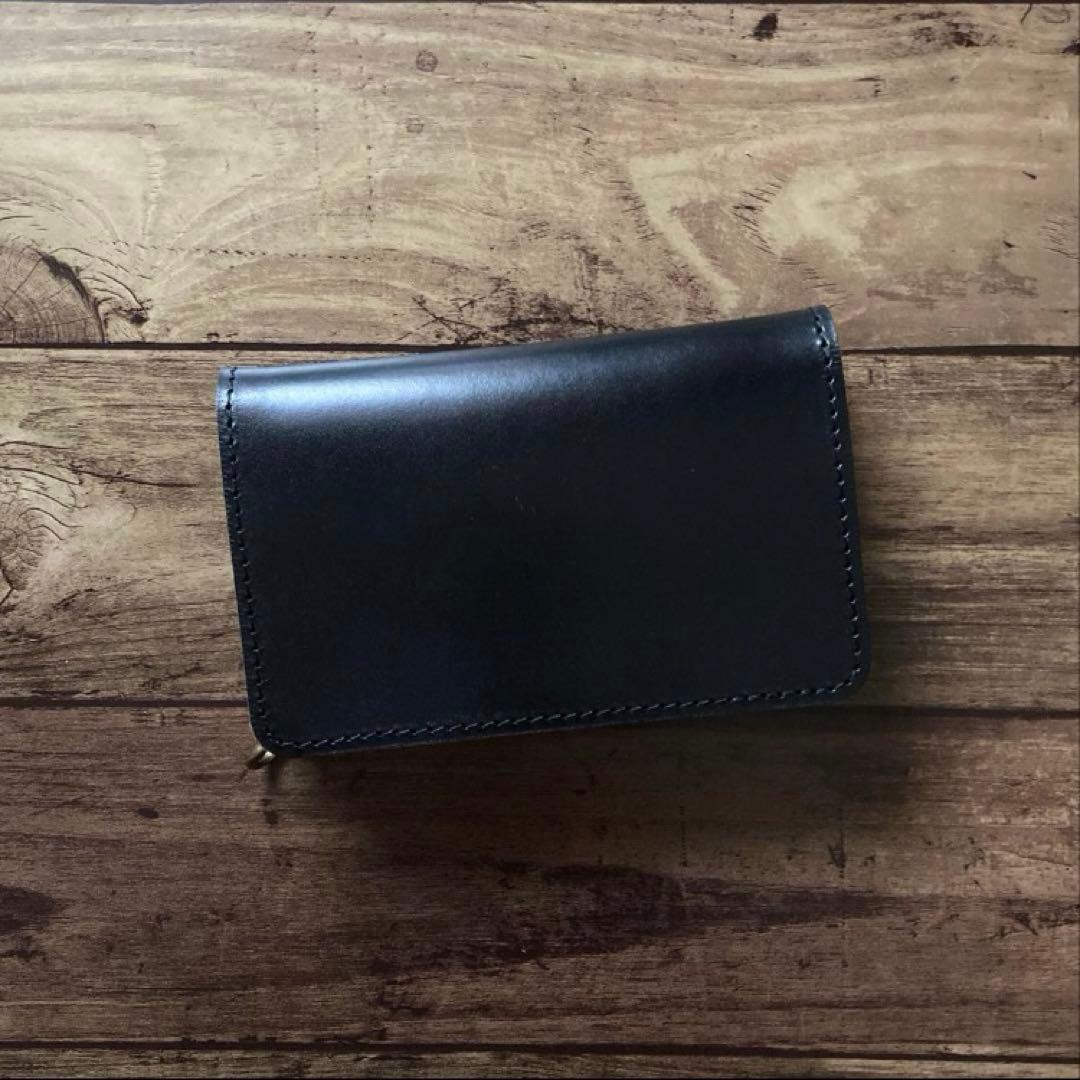 【お札を折らずに収納】ミドルトラッカーウォレット3層 茶芯ブラック【受注生産】