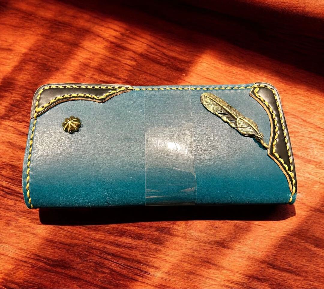 Gravy Leather 長財布 新喜皮革コードバン 真鍮フェザー ウォレット