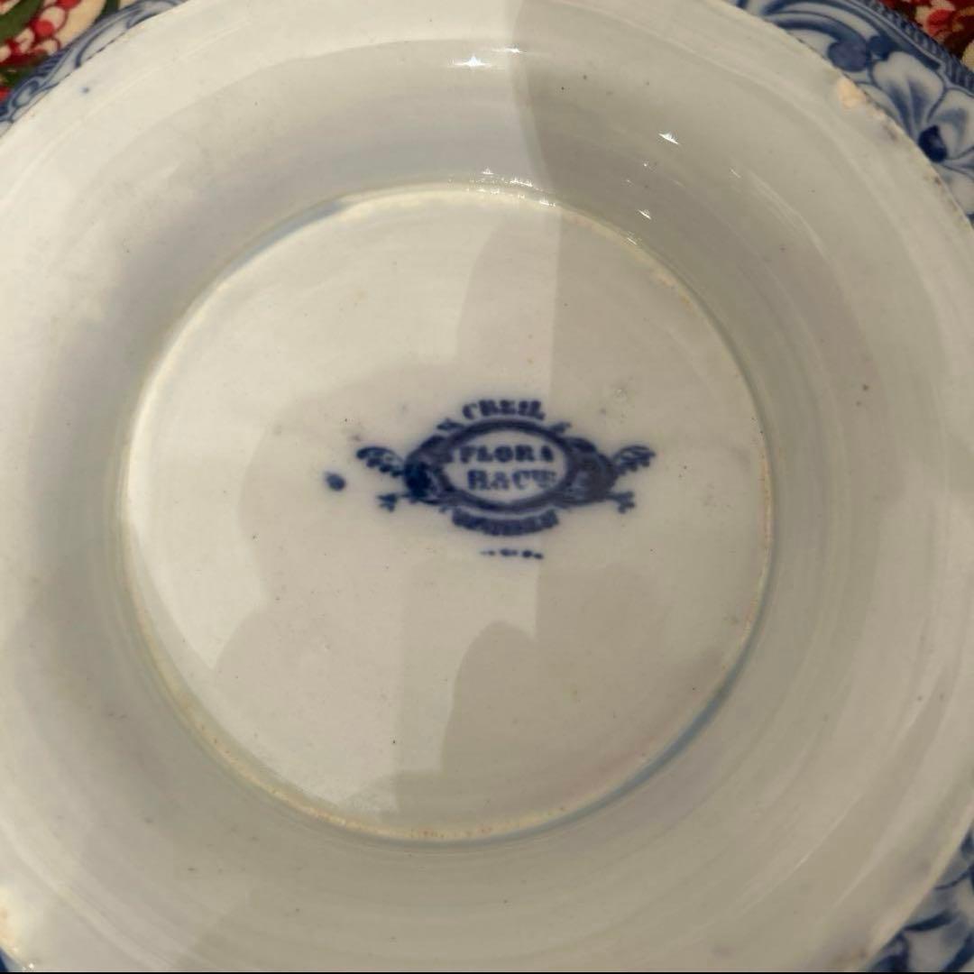 クレイユモントロー　フローラ　コンポティエ　フランスアンティーク　アンティーク