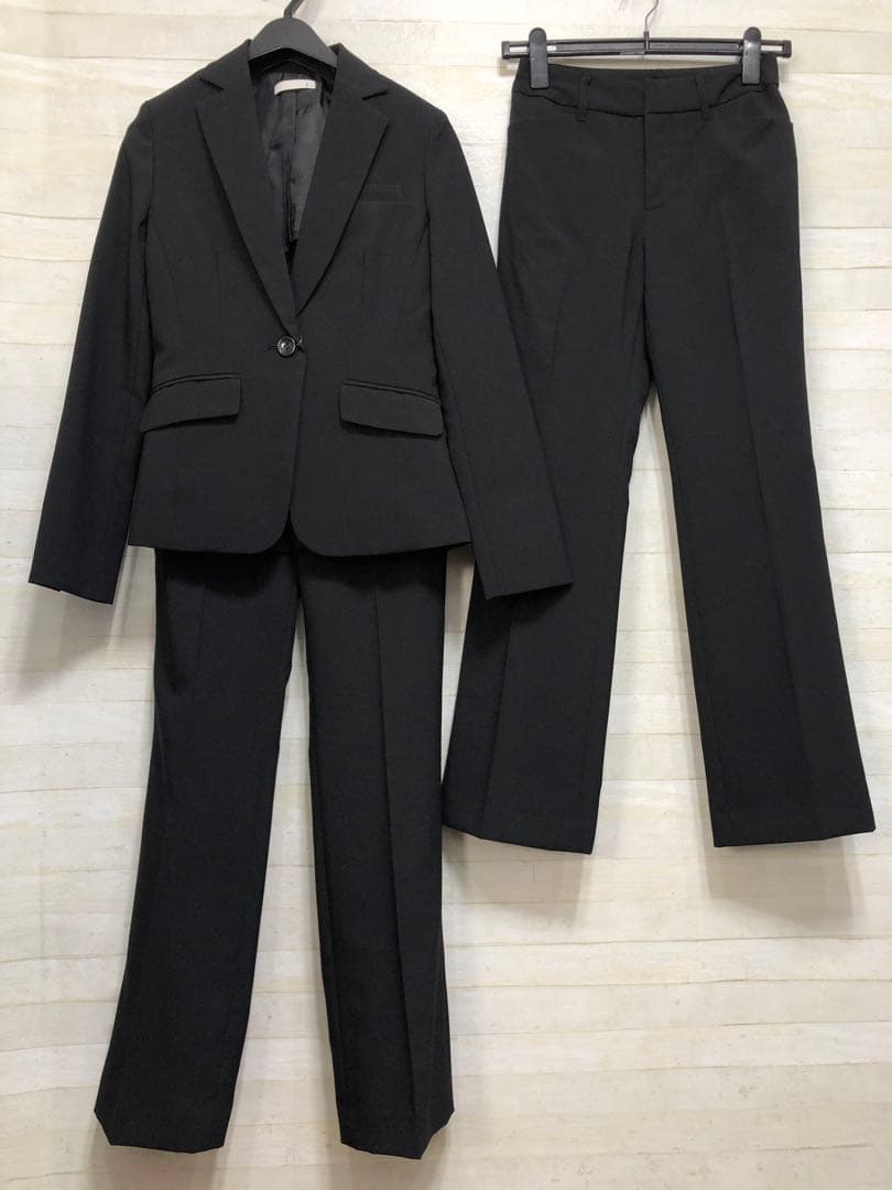 新品☆5号♪S♪黒系無地♪ブラックフォーマル♪2パンツスーツ◯D353