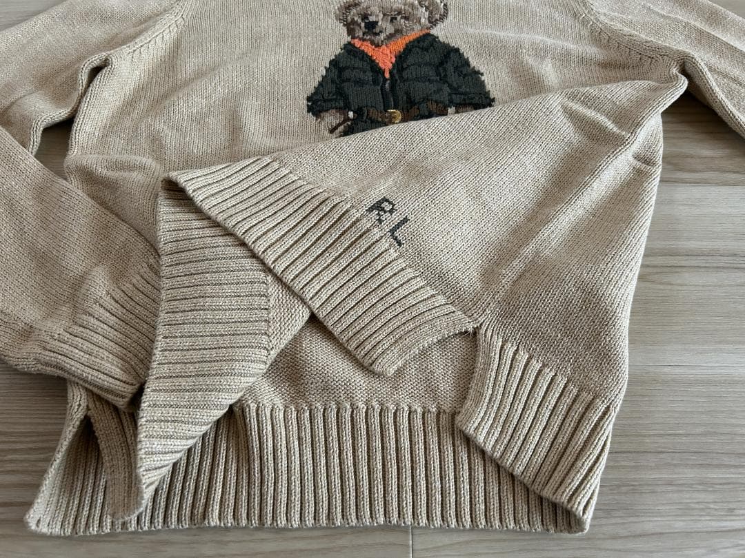 ポロラルフローレン ポロベアニット セーター ベージュ Lサイズ