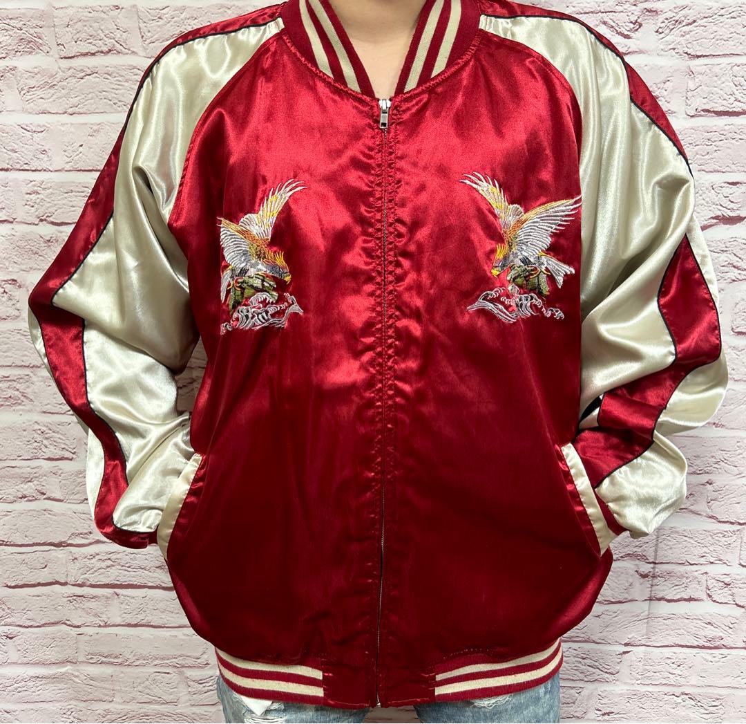 【☆破格のオーバーサイズ☆】極美品 一心如鏡 スカジャン 5L 赤 超激レア