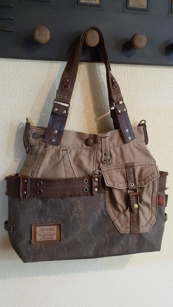 デニムリメイク★★★ MILITARY VINTAGE トートショルダー&腰袋付