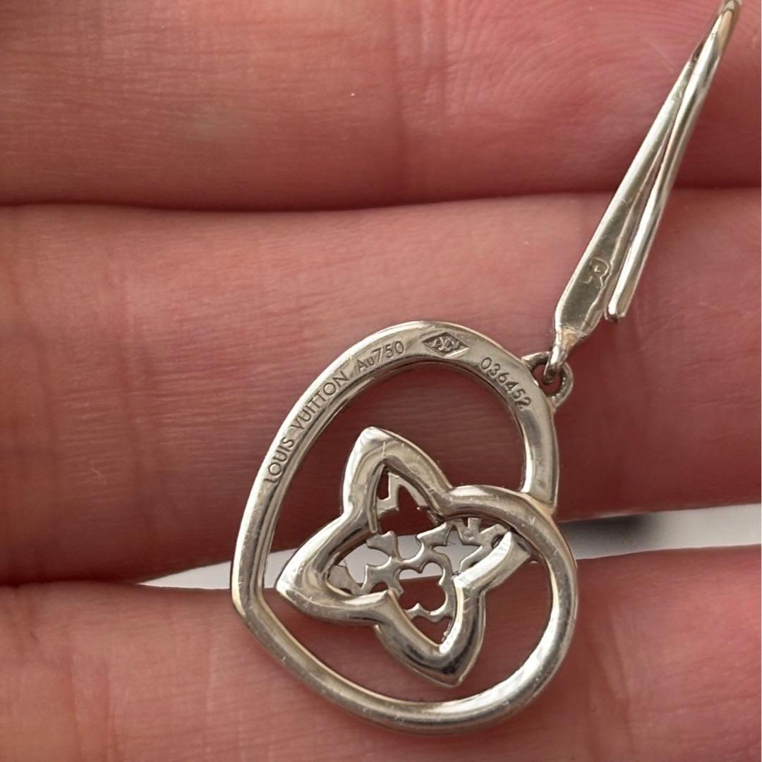 ルイヴィトン K18WG ダイヤモンド ブッフルドレイユクールピアス 片方のみ