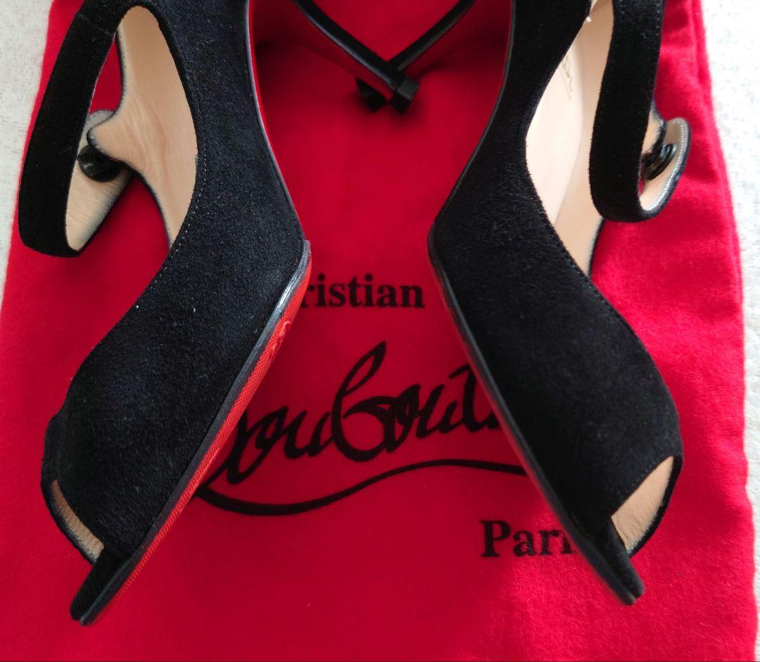 Christian Louboutin ブラック オープントゥパンプス