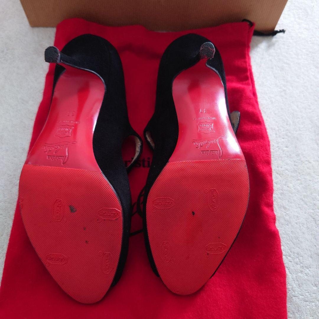 Christian Louboutin ブラック オープントゥパンプス