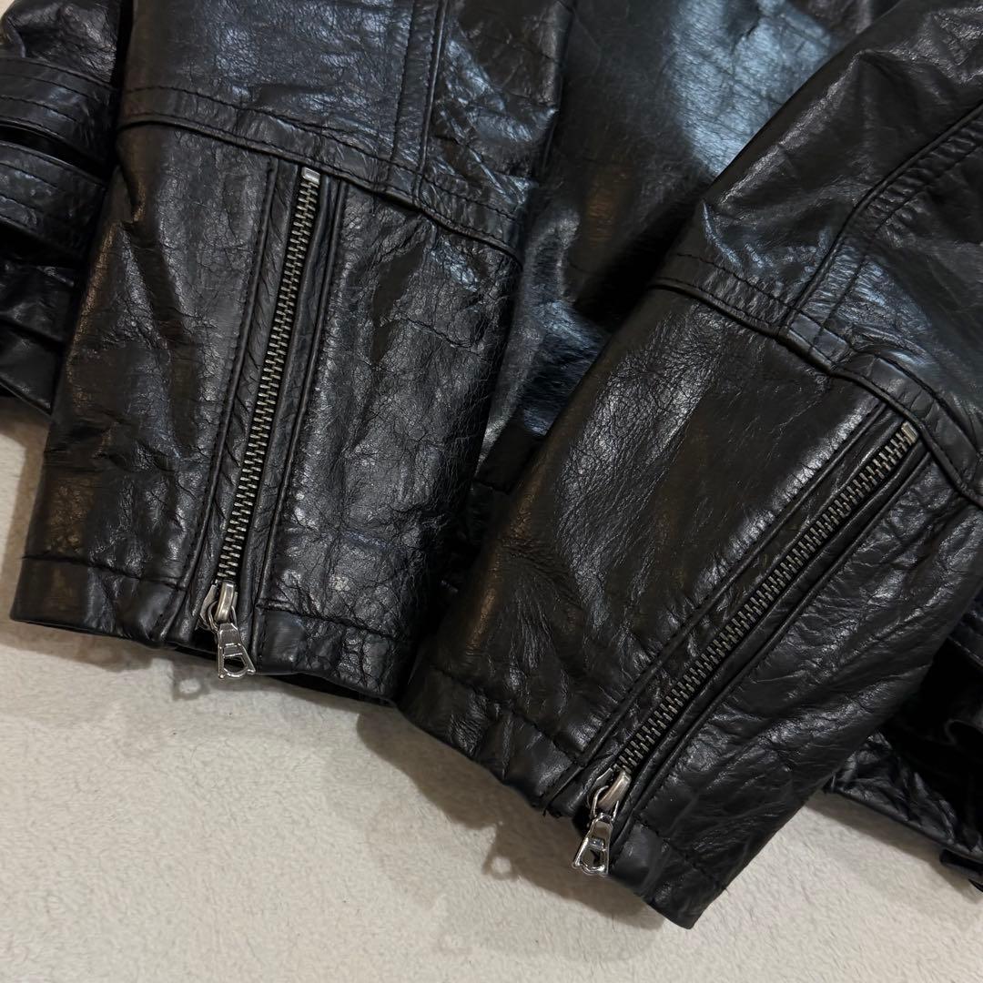 トルネードマート　レザージャケット　シングルライダースジャケット 牛革　黒　L