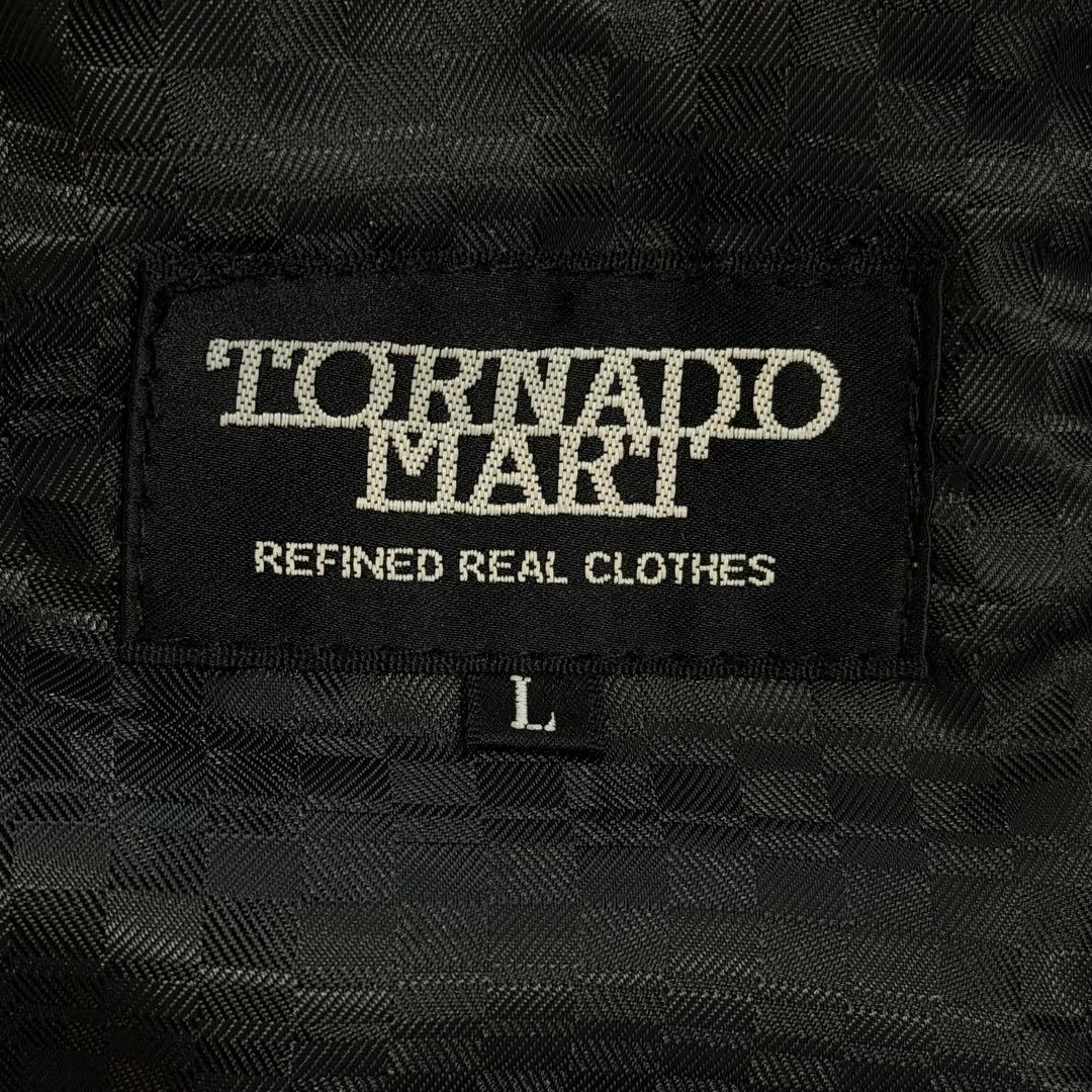 トルネードマート　レザージャケット　シングルライダースジャケット 牛革　黒　L