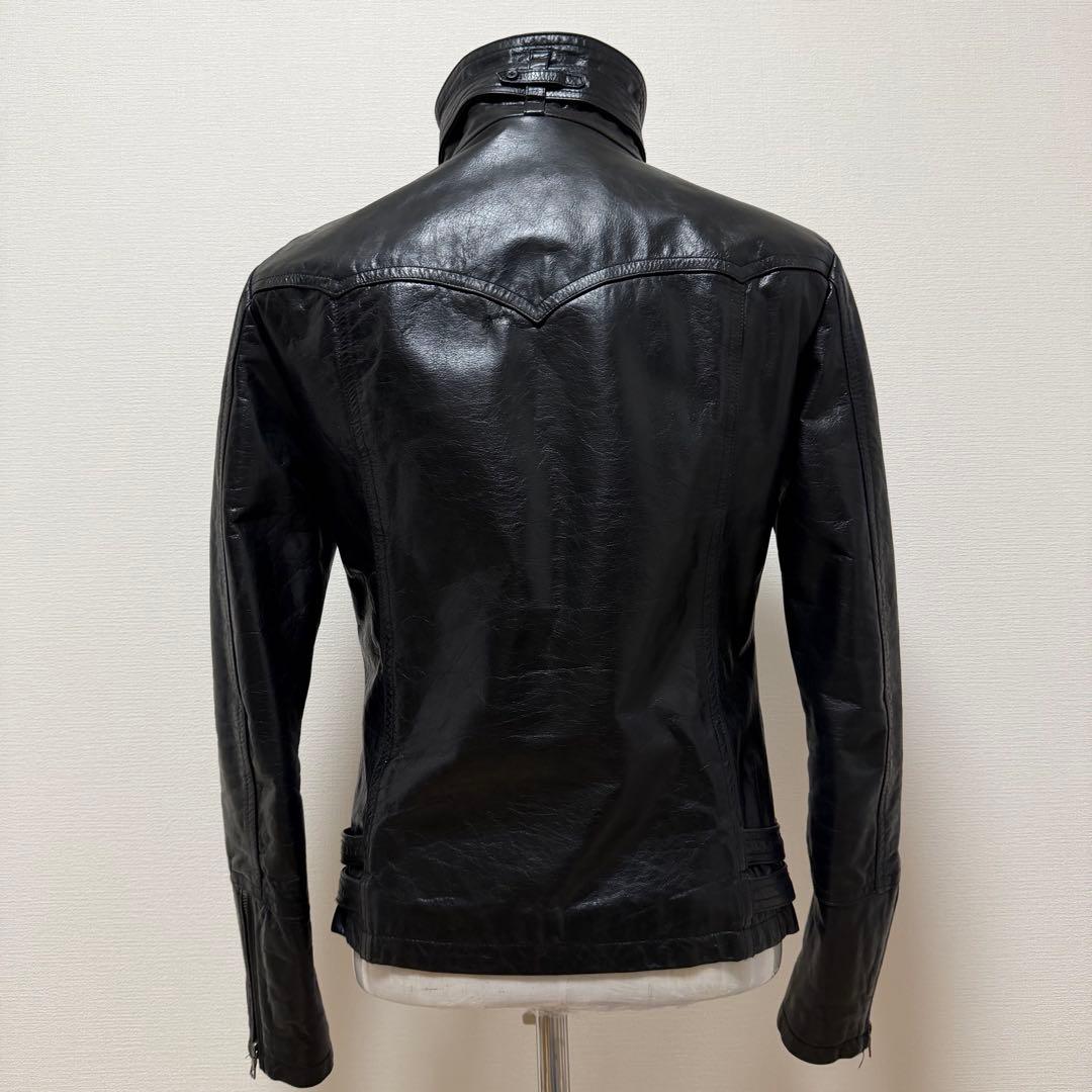 トルネードマート　レザージャケット　シングルライダースジャケット 牛革　黒　L