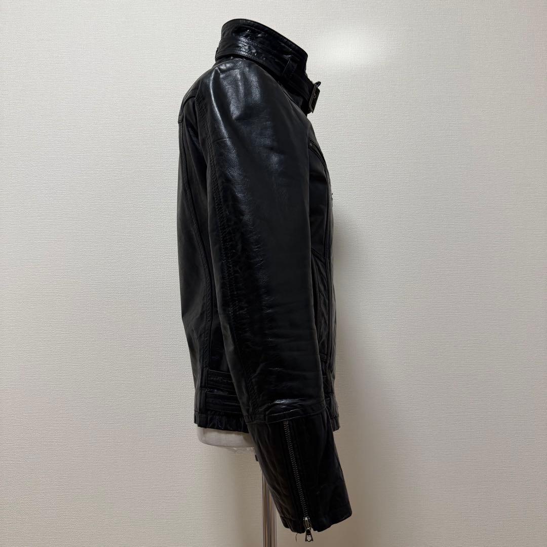 トルネードマート　レザージャケット　シングルライダースジャケット 牛革　黒　L