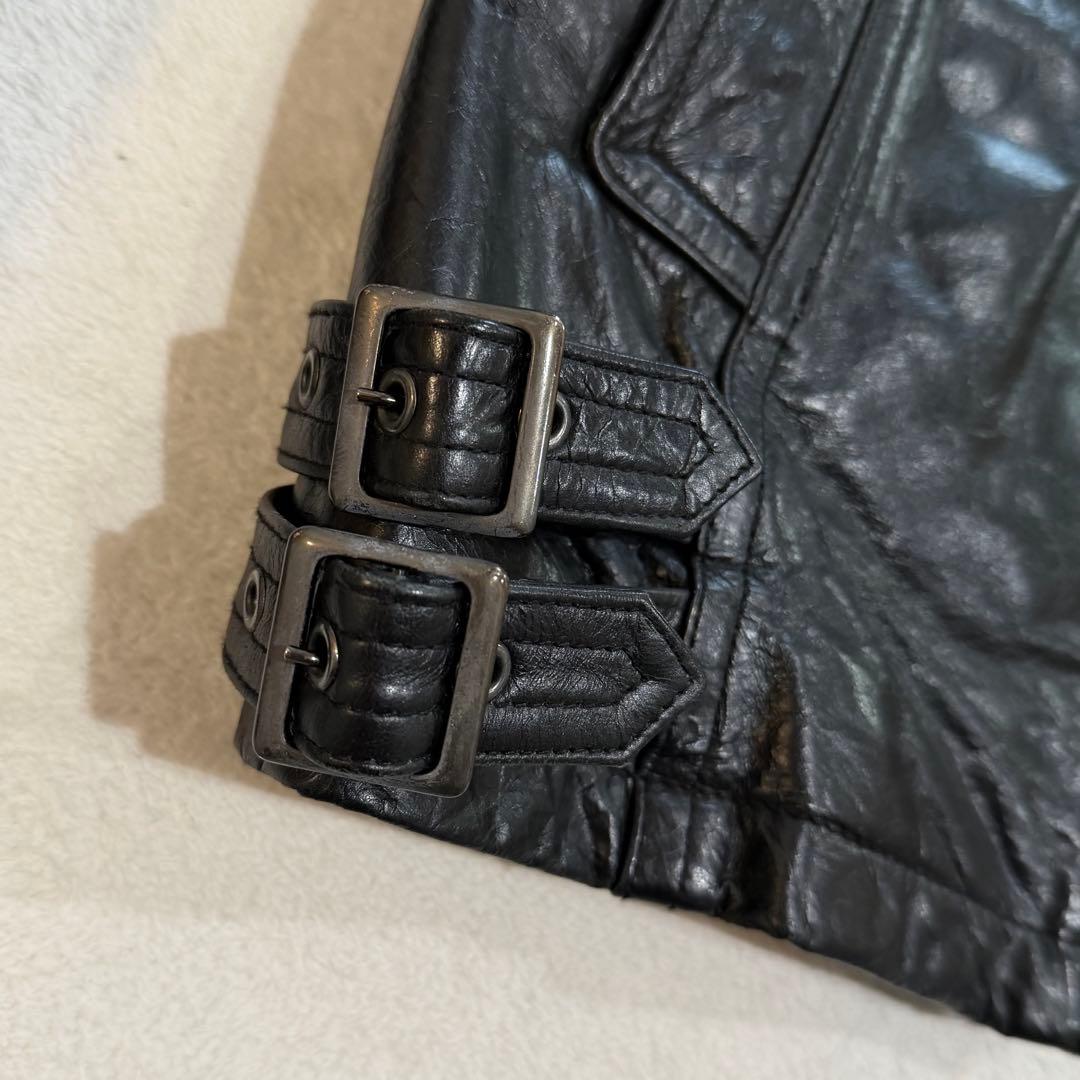トルネードマート　レザージャケット　シングルライダースジャケット 牛革　黒　L