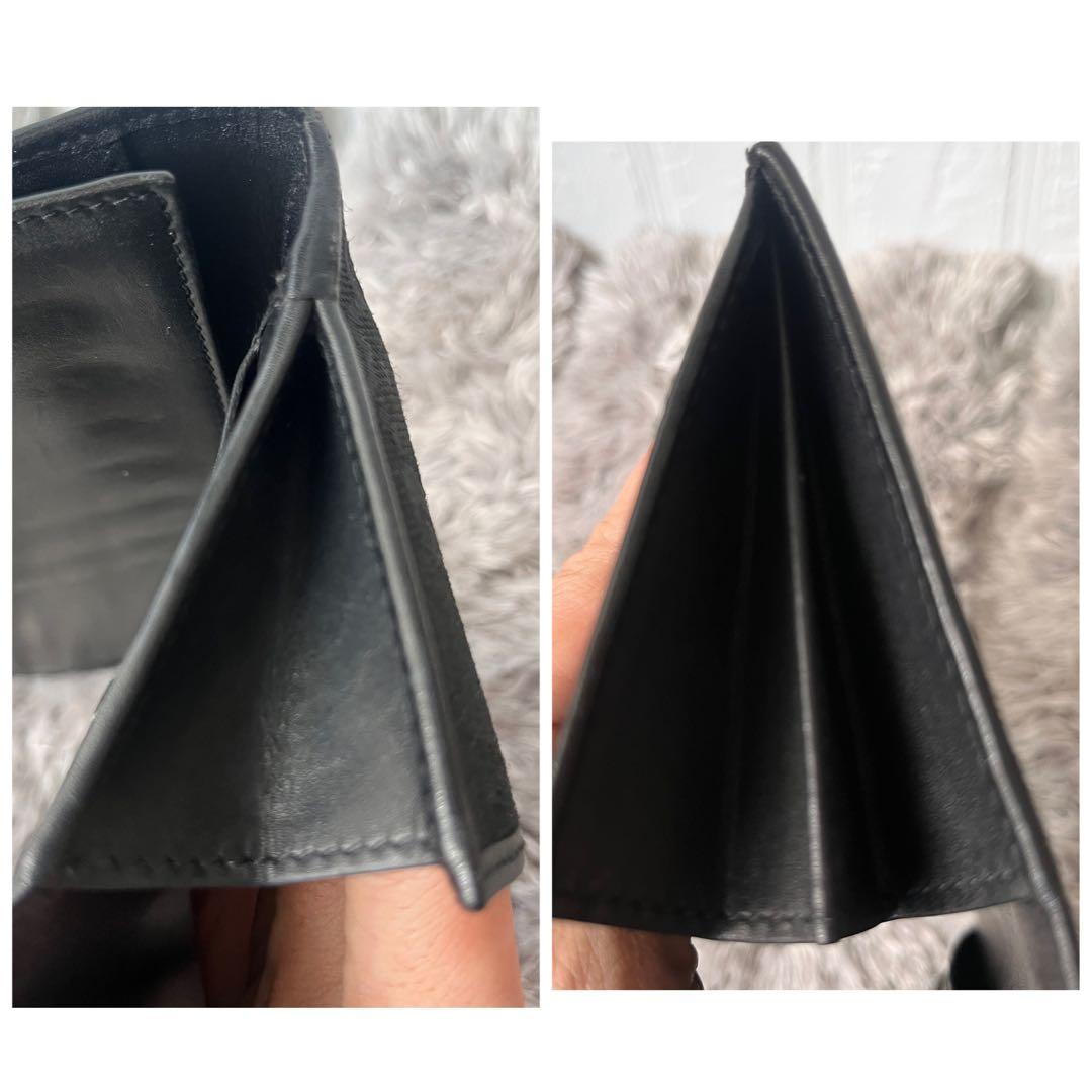 グッチ　GGキャンバス ブラック　ロゴプレート　長財布　メンズ