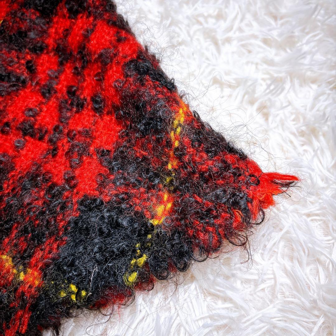 トリココムデギャルソン ロングフレアスカート モヘア チェック