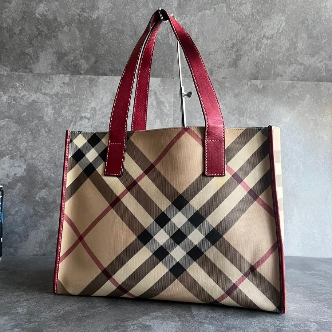 ⭐️BURBERRY⭐️バーバリー トートバッグ ノバチェック レッド