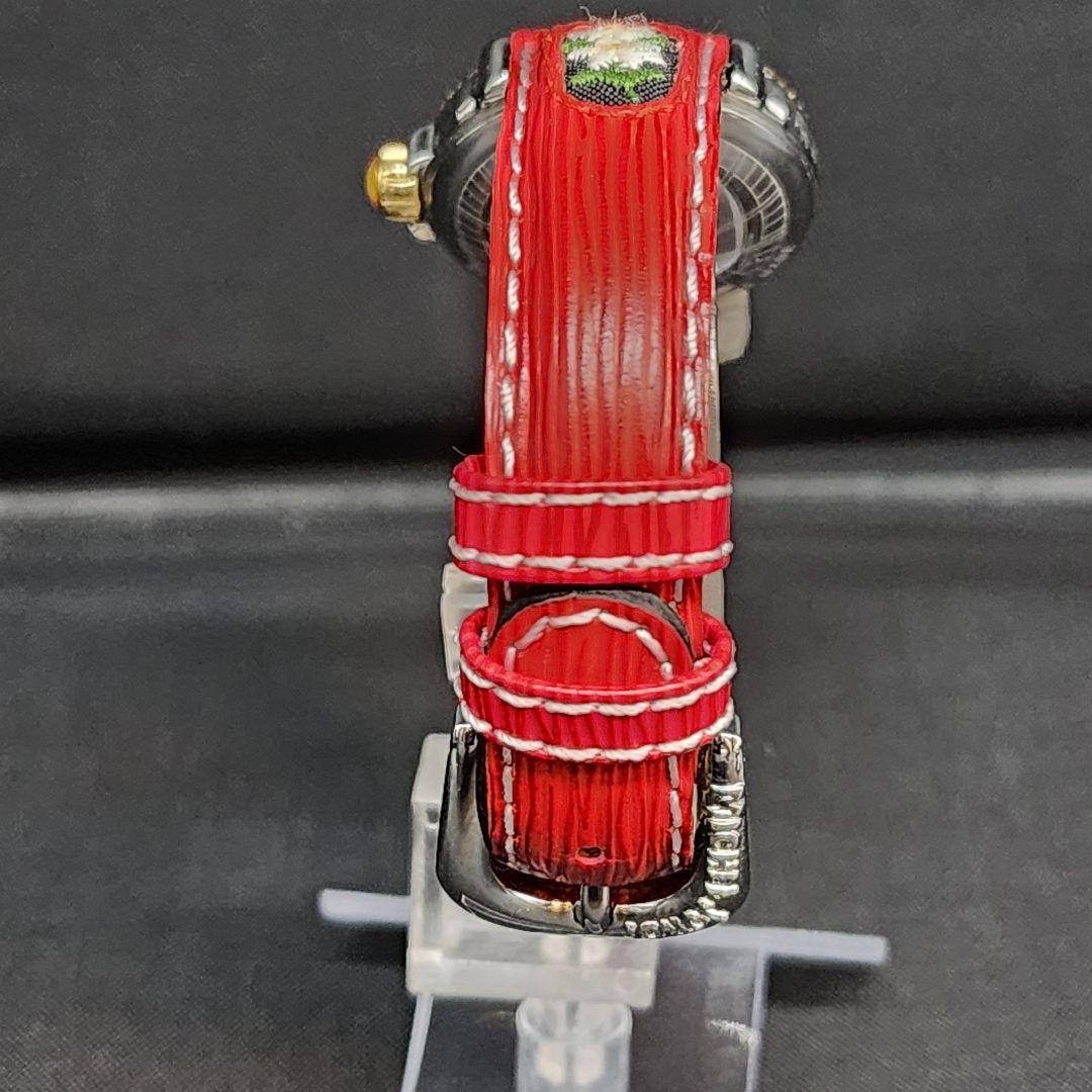 sahara】 ミシェルジョルディ　腕時計　クォーツ　新品電池　花柄　赤