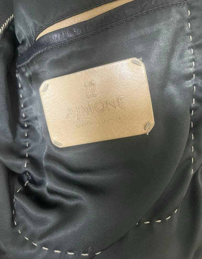 AJMONE アイモネ ホースレザー ダブルライダース ジャケット 46 黒