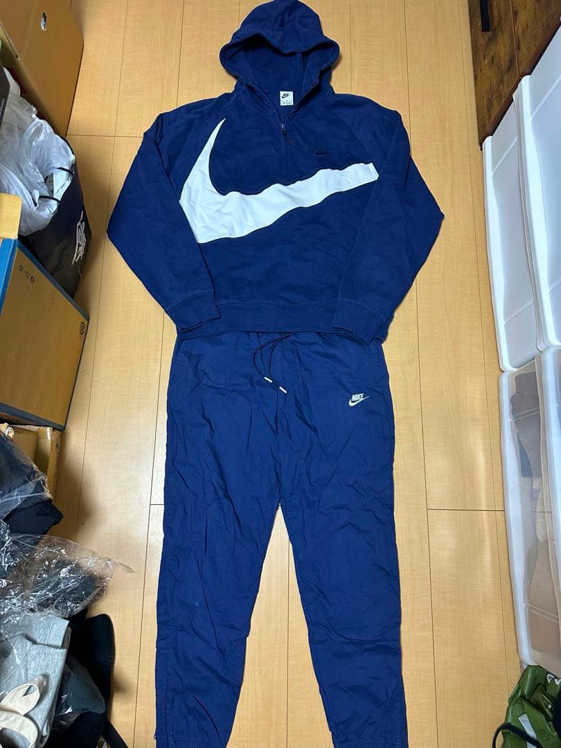 完売品 NIKE ビッグスウォッシュ スウェット ウーブン セットアップ XL
