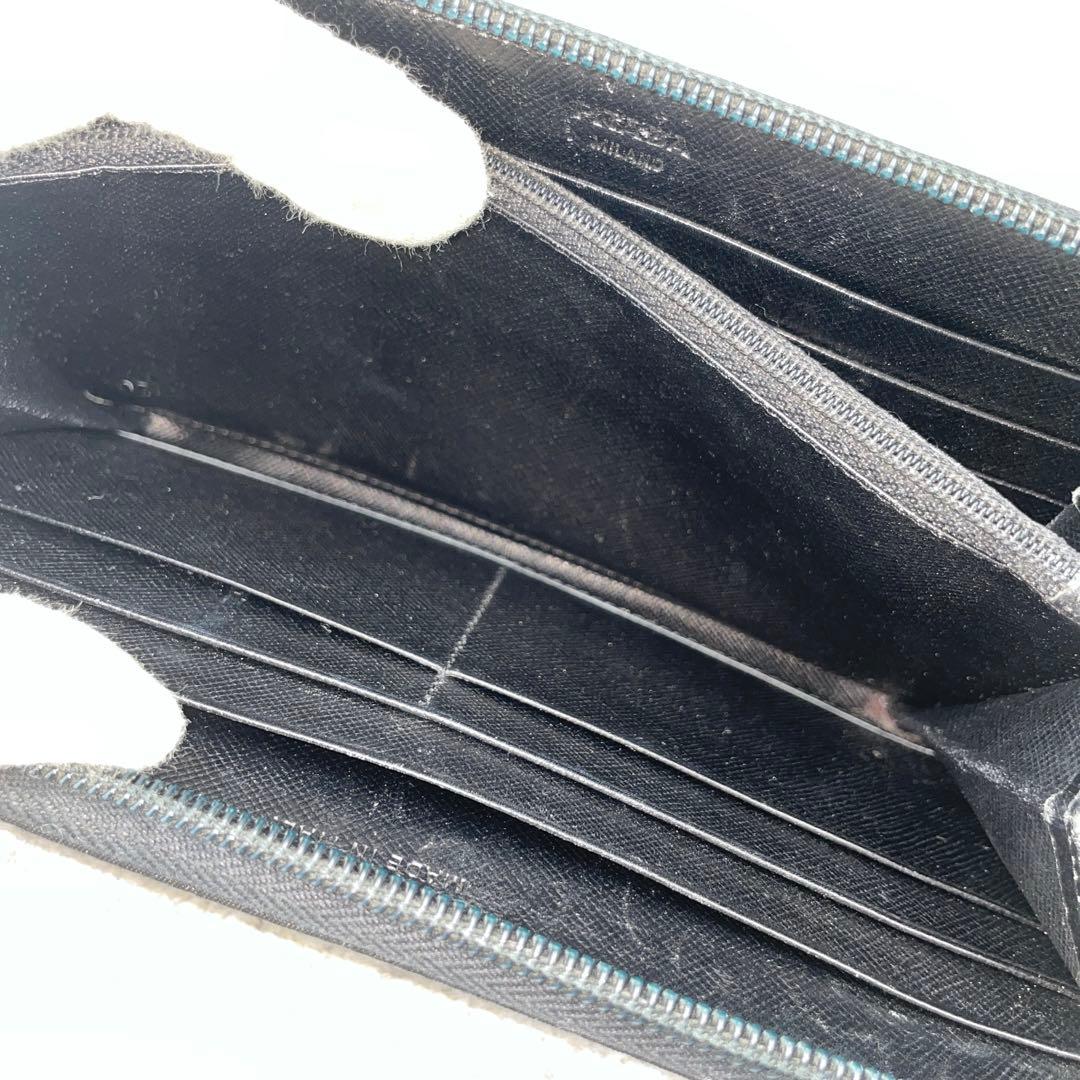 PRADA プラダ　長財布　ジッピー　黒　ブラック　ナイロン　三角ロゴ