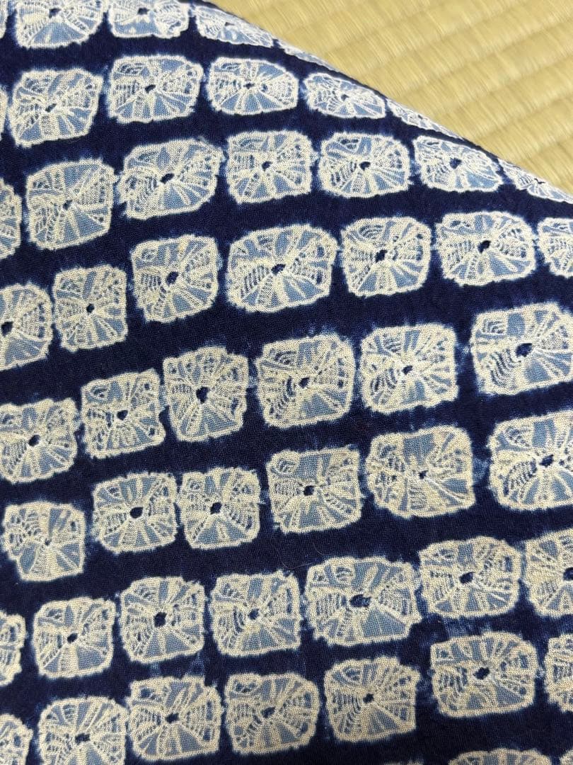 紺色 絞り 浴衣反物 一反