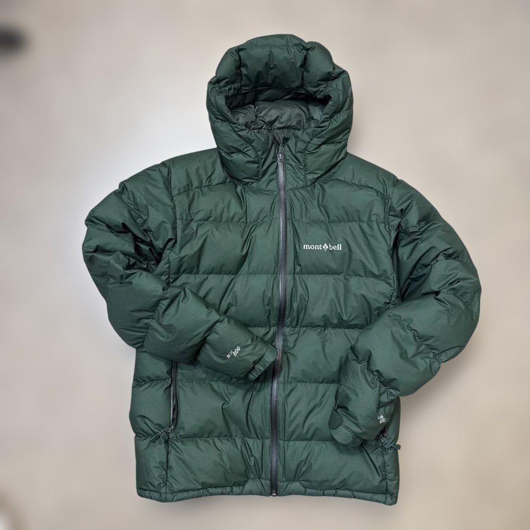 montbell フード付きダウンジャケット ダークグリーン　M