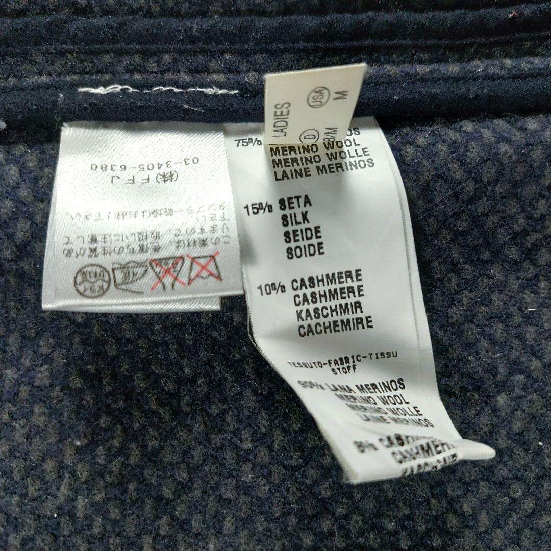 美品 大きめ ファビアナフィリッピ カシミヤレザートグル ツイードダッフルコート